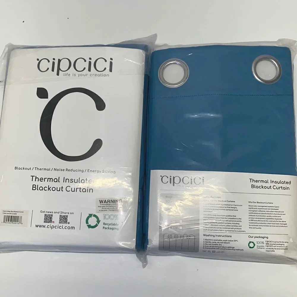 CUPCICI THERMAL INSULATED BLACKOUT Curtain 52x63 New 4 panel (for 2 window)